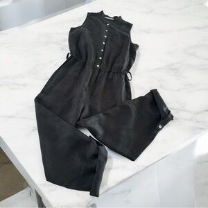 Chelsea & Violet Linen Jumpsuit M Roll‎ Tab Legs Overalls